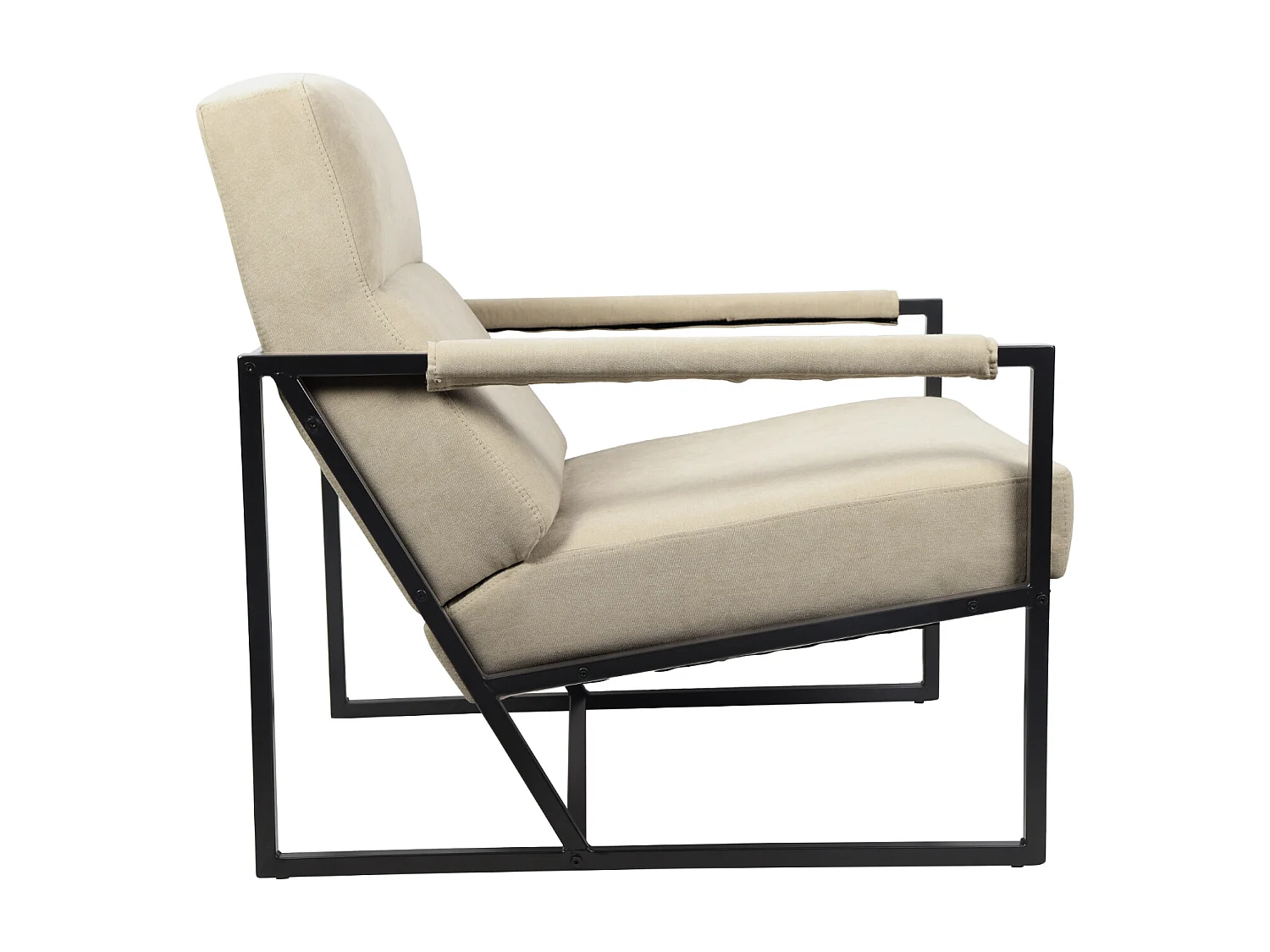 Chaise longue SVITA CHRIS Chaise cocktail Chaise rembourrée avec accoudoirs Beige