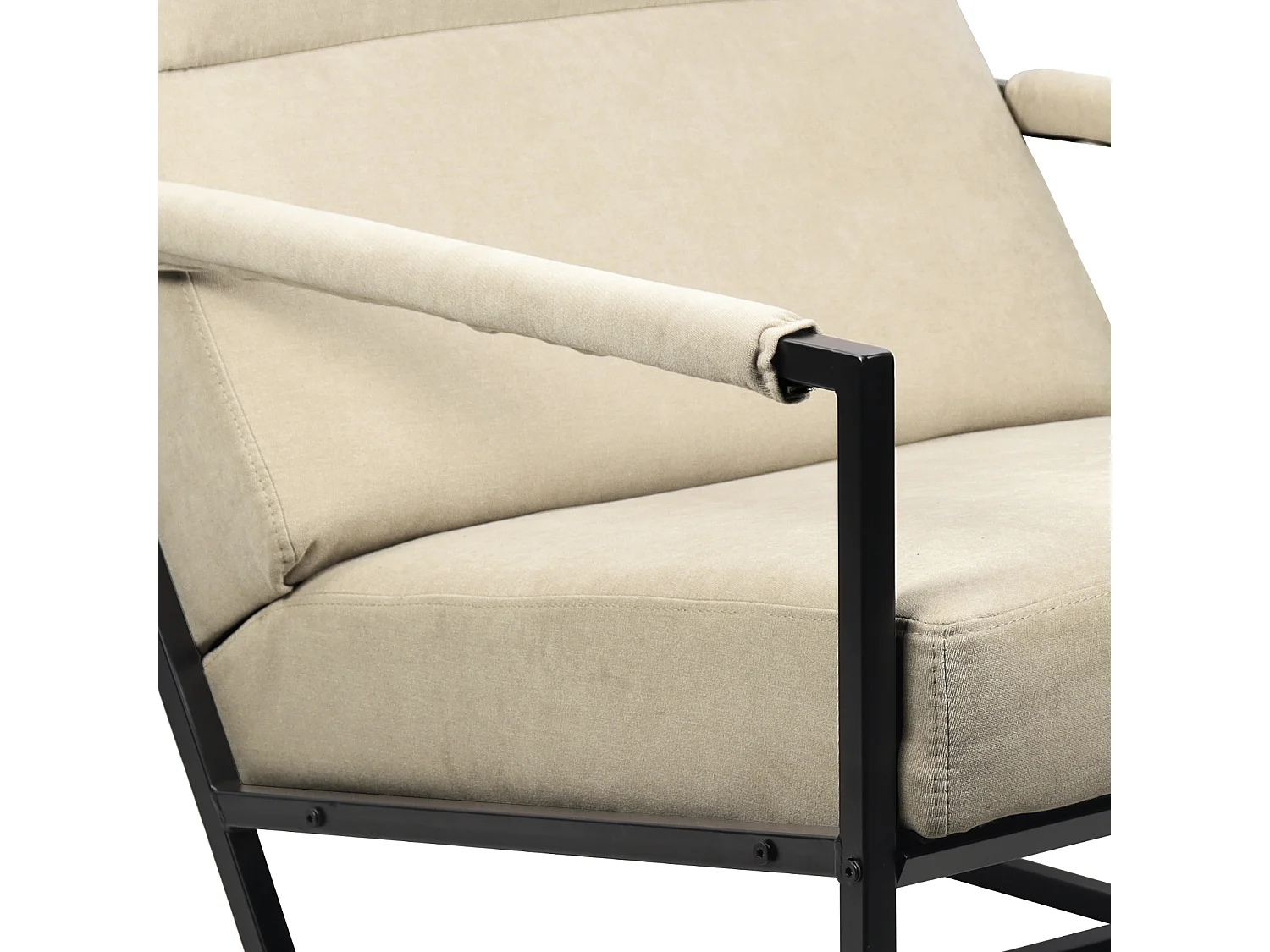 Chaise longue SVITA CHRIS Chaise cocktail Chaise rembourrée avec accoudoirs Beige