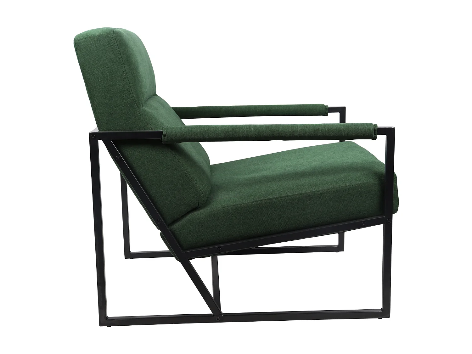 Chaise longue SVITA CHRIS Chaise de cocktail Chaise rembourrée avec accoudoirs Vert foncé
