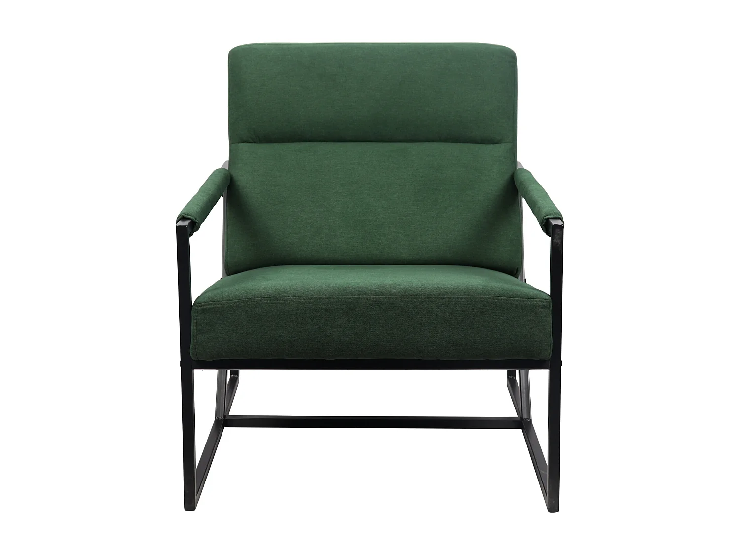 Chaise longue SVITA CHRIS Chaise de cocktail Chaise rembourrée avec accoudoirs Vert foncé