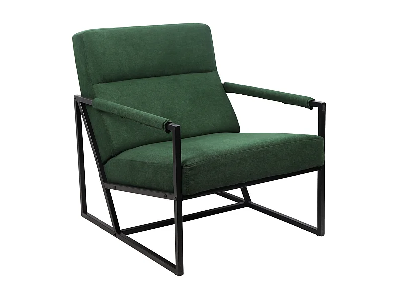 Chaise longue SVITA CHRIS Chaise de cocktail Chaise rembourrée avec accoudoirs Vert foncé