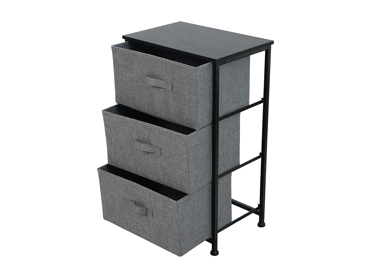 étagère à tiroirs métal 3 tiroirs en tissu