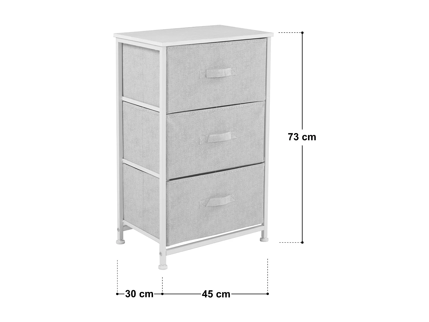 étagère à tiroirs métal 3 tiroirs en tissu