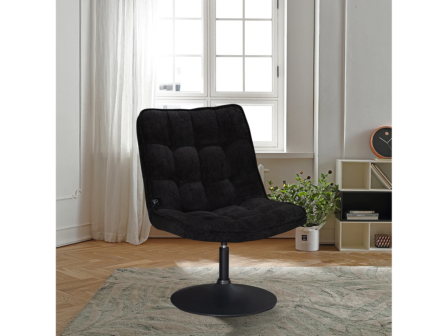 LOUNGESESSEL HENRY Cord Schwarz