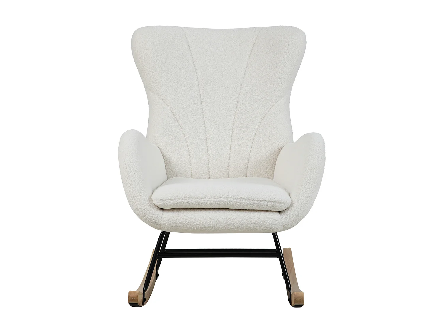 chaise à bascule patins en bois avec accoudoirs