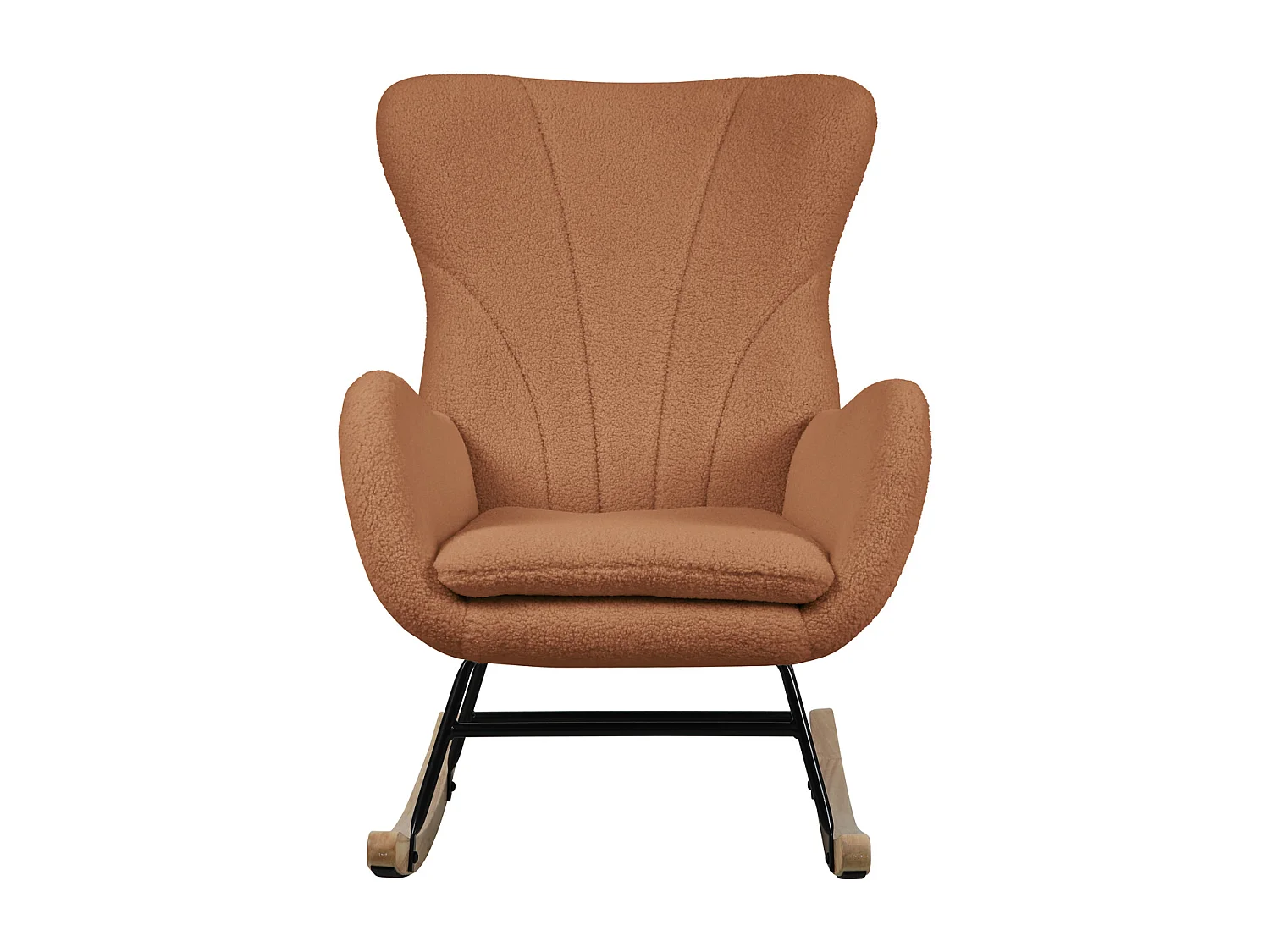 chaise à bascule patins en bois avec accoudoirs