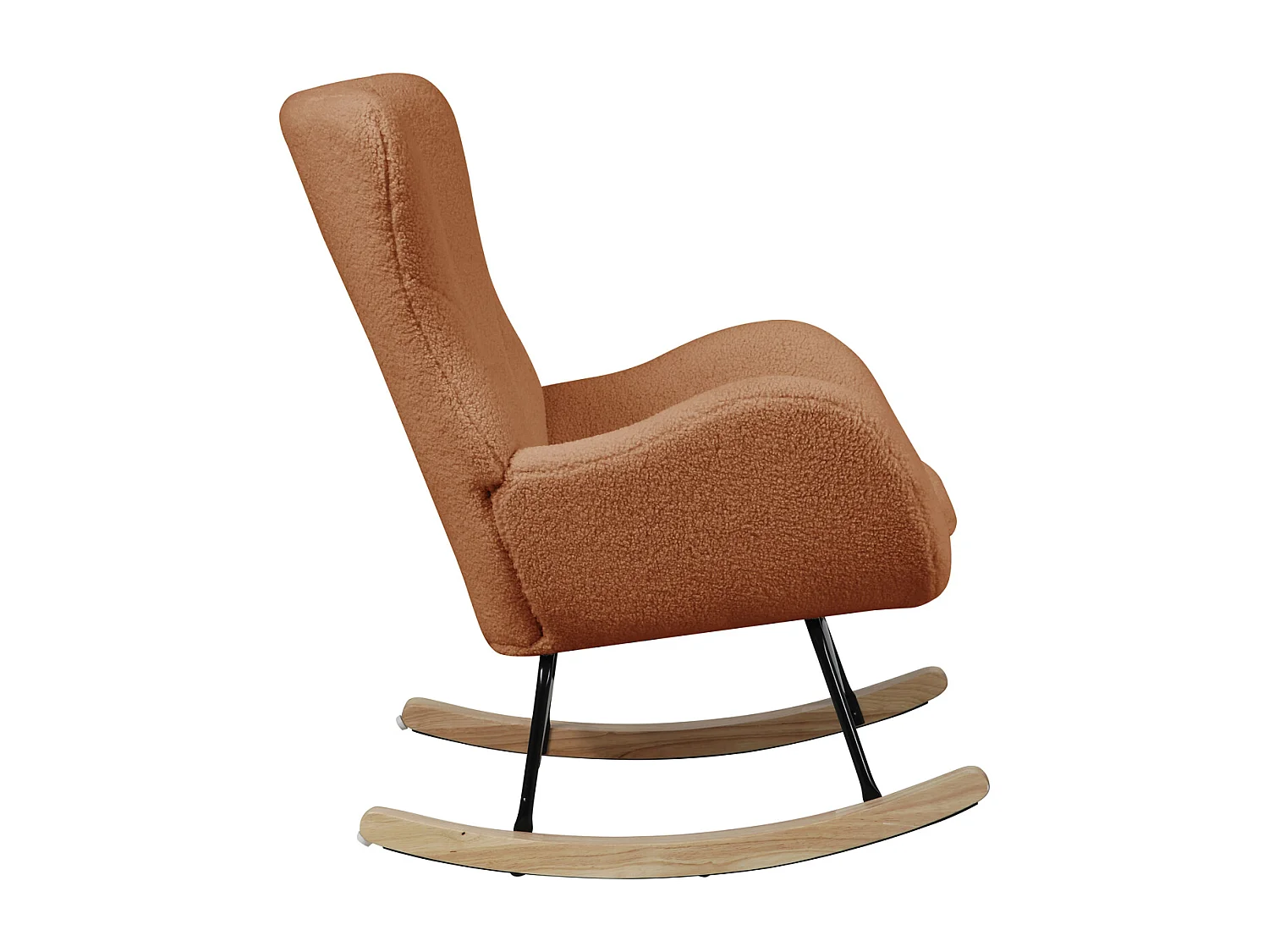 chaise à bascule patins en bois avec accoudoirs