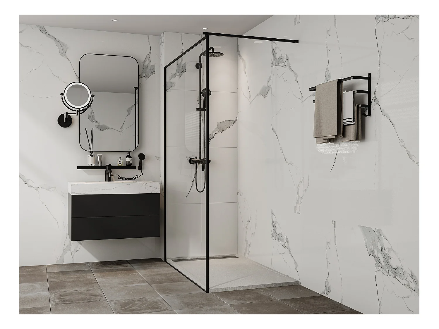 Plato de ducha de resina para instalar o empotrar - Blanco - 140 x 80 cm - LYROSA