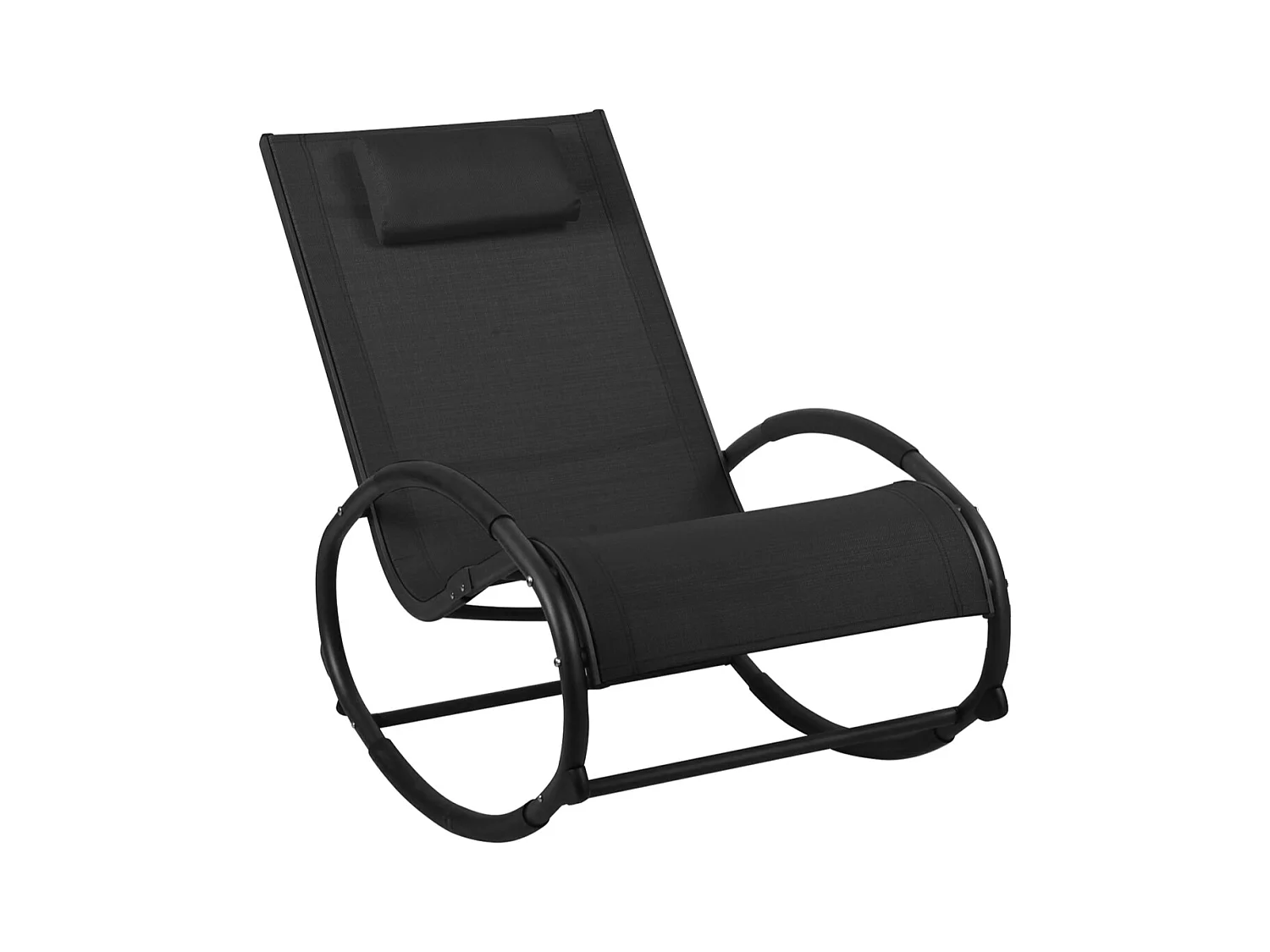 Fauteuil à bascule d'extérieur avec appui-tête
