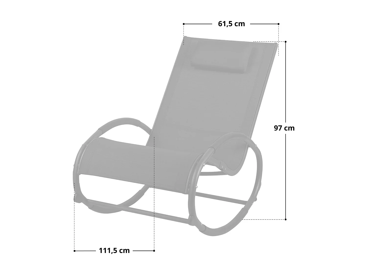 Fauteuil à bascule d'extérieur avec appui-tête