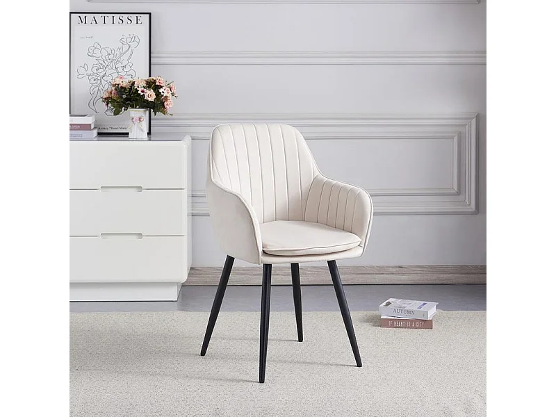 Lot de chaises CANVAS en velours pieds GOLD