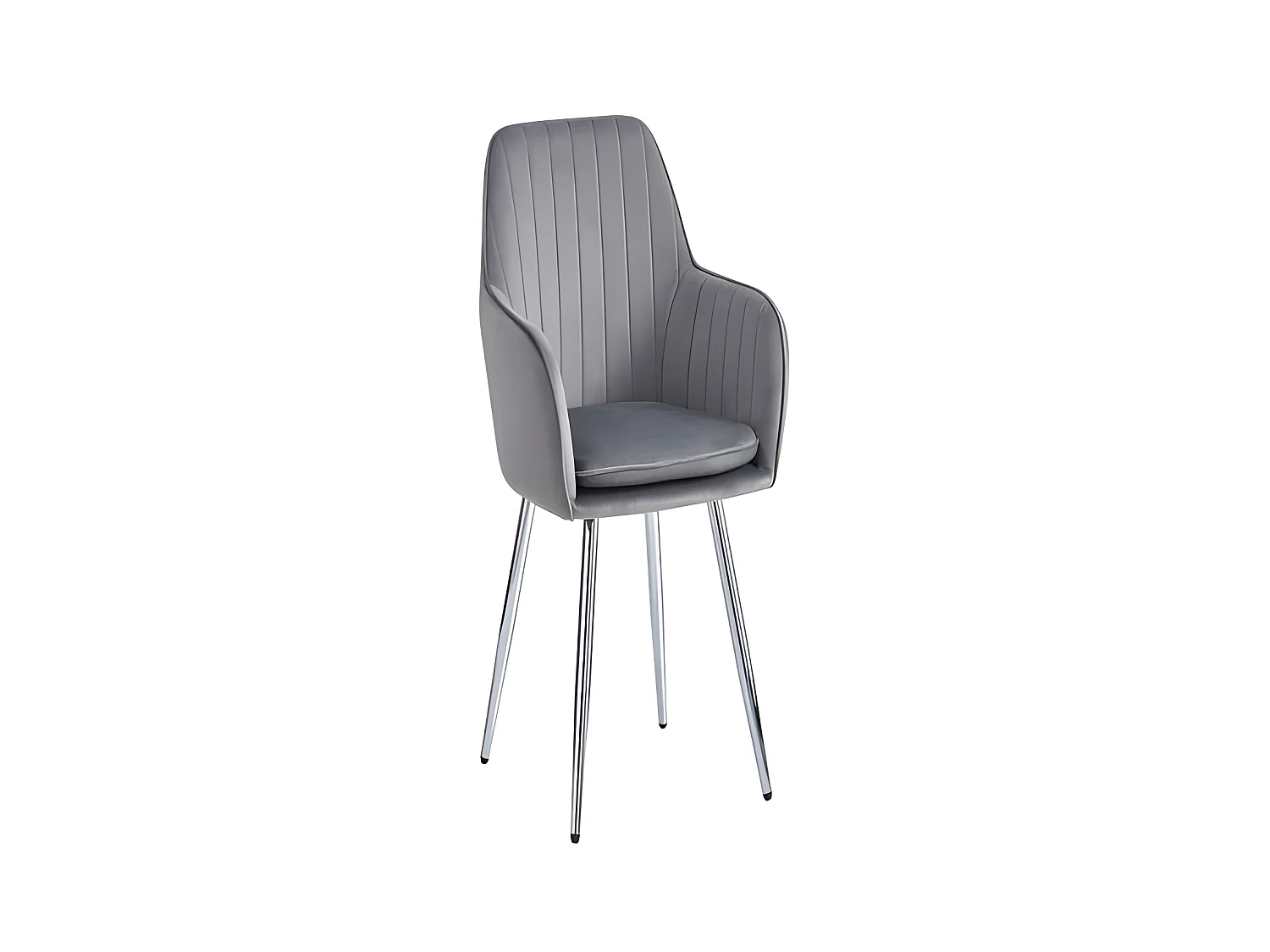 Lot de 4 Chaise CANVAS en velours pieds chrome Anthracite