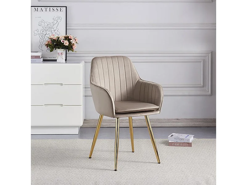 Lot de chaises CANVAS en velours pieds GOLD