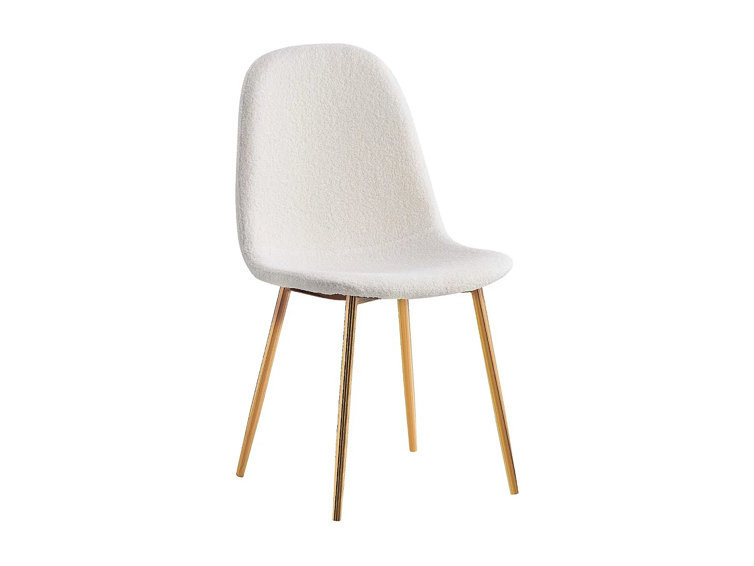 Lot de 4 chaises SCANDINAVE en velours laine bouclée pieds Gold