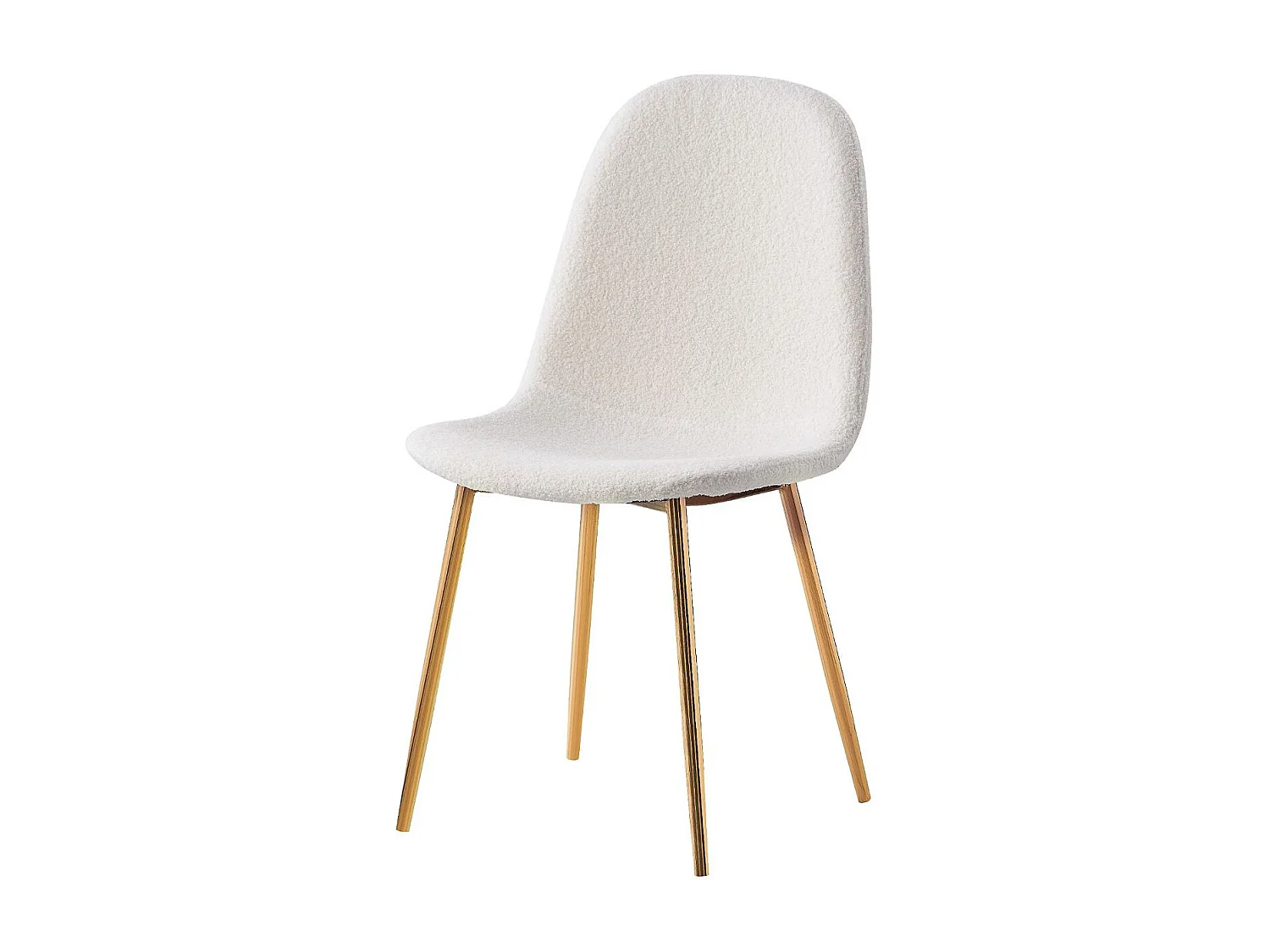 Lot de 4 chaises SCANDINAVE en velours laine bouclée pieds Gold