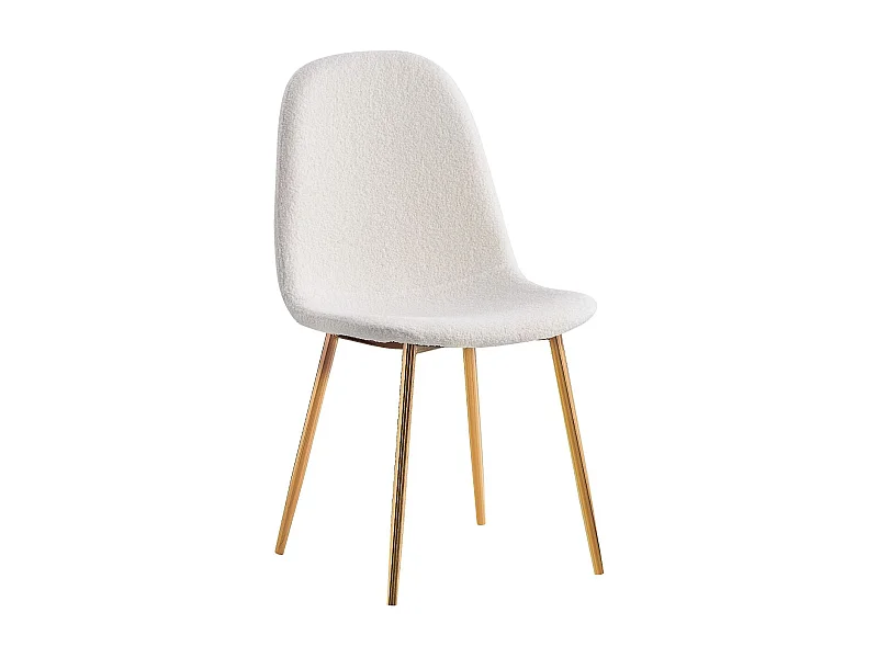 Lot de 4 chaises SCANDINAVE en velours laine bouclée pieds Gold