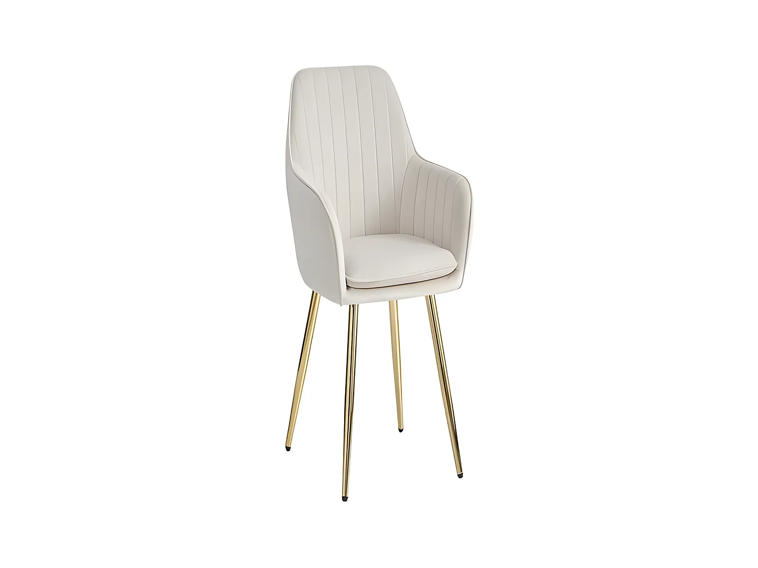 Lot de 6 Chaise CANVAS en velours pieds chrome Taupe