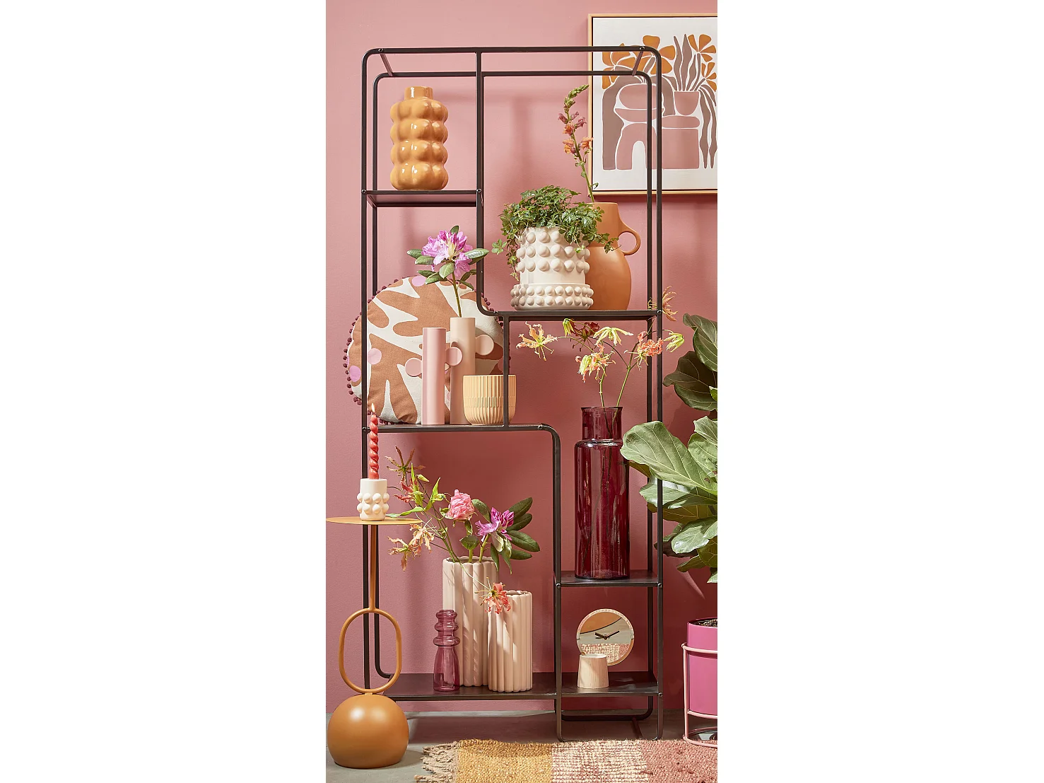 Wandkast van ijzer - 76 x 30 x 178 - Zwart - JULES