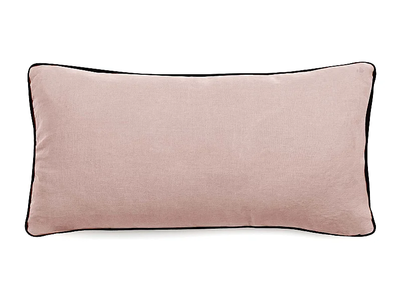 Housse de coussin PRELUDE 55x110 cm lin et coton lavé Rose