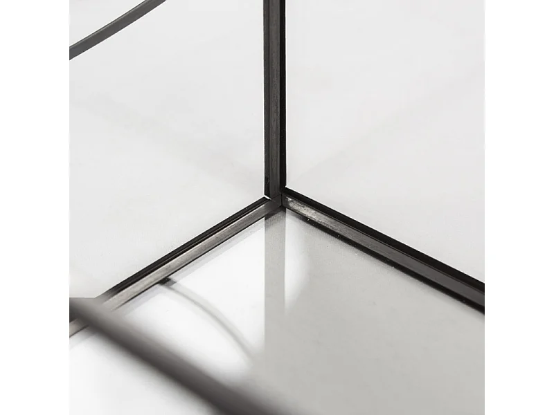 Lot de 2 terrariums / photophores en verre et métal noir - MIRANA 9368