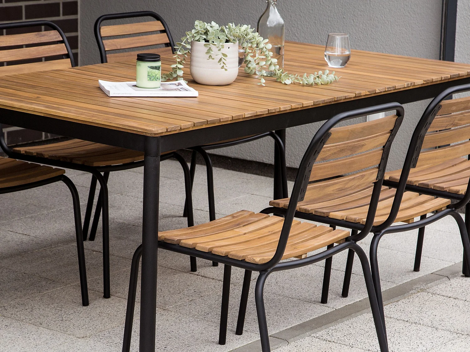 Table de salle à manger de jardin VALLESE 180 cm 90 cm Acacia Marron