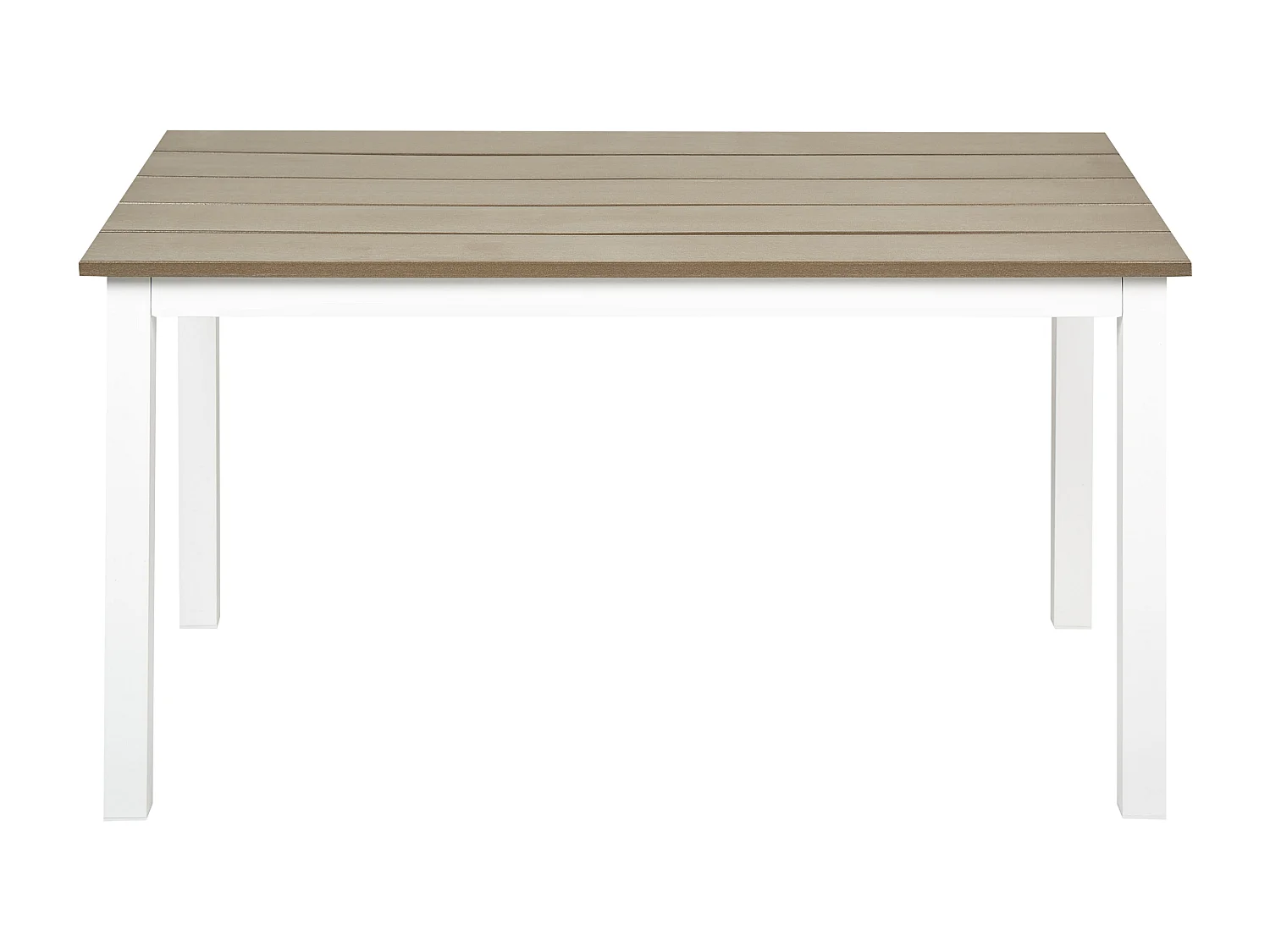 Garten Beistelltisch Kunstholz hellbraun / weiß 96x52 cm rechteckig Messina