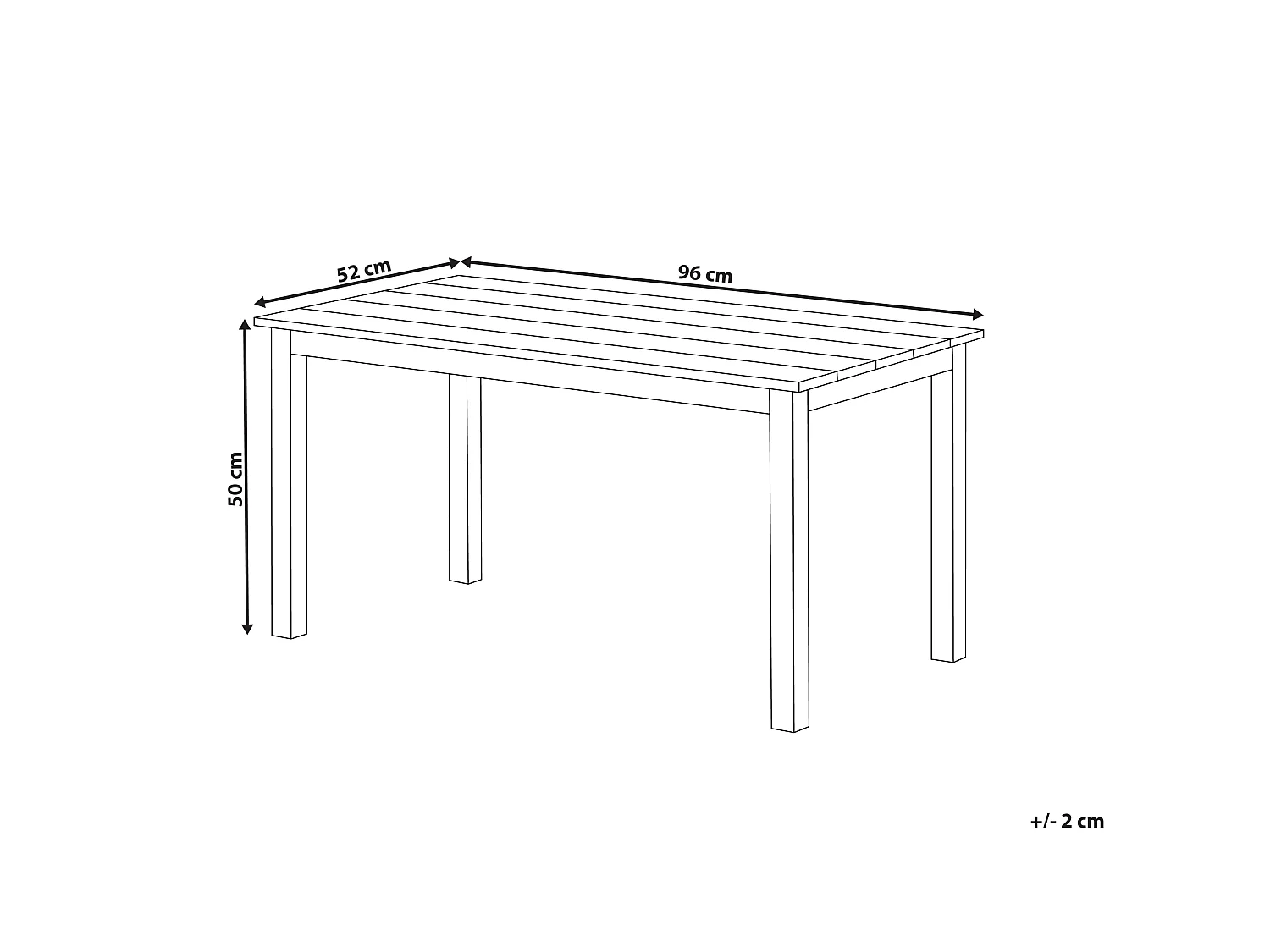 Table de salle à manger de jardin MESSINA 100 cm 52 cm Blanc