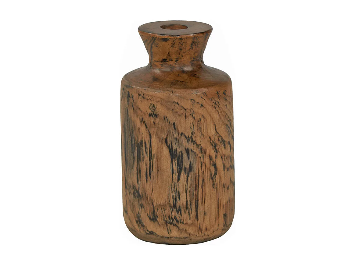 Vase décoratif H. 15 cm en bois de teck massif - HERA S