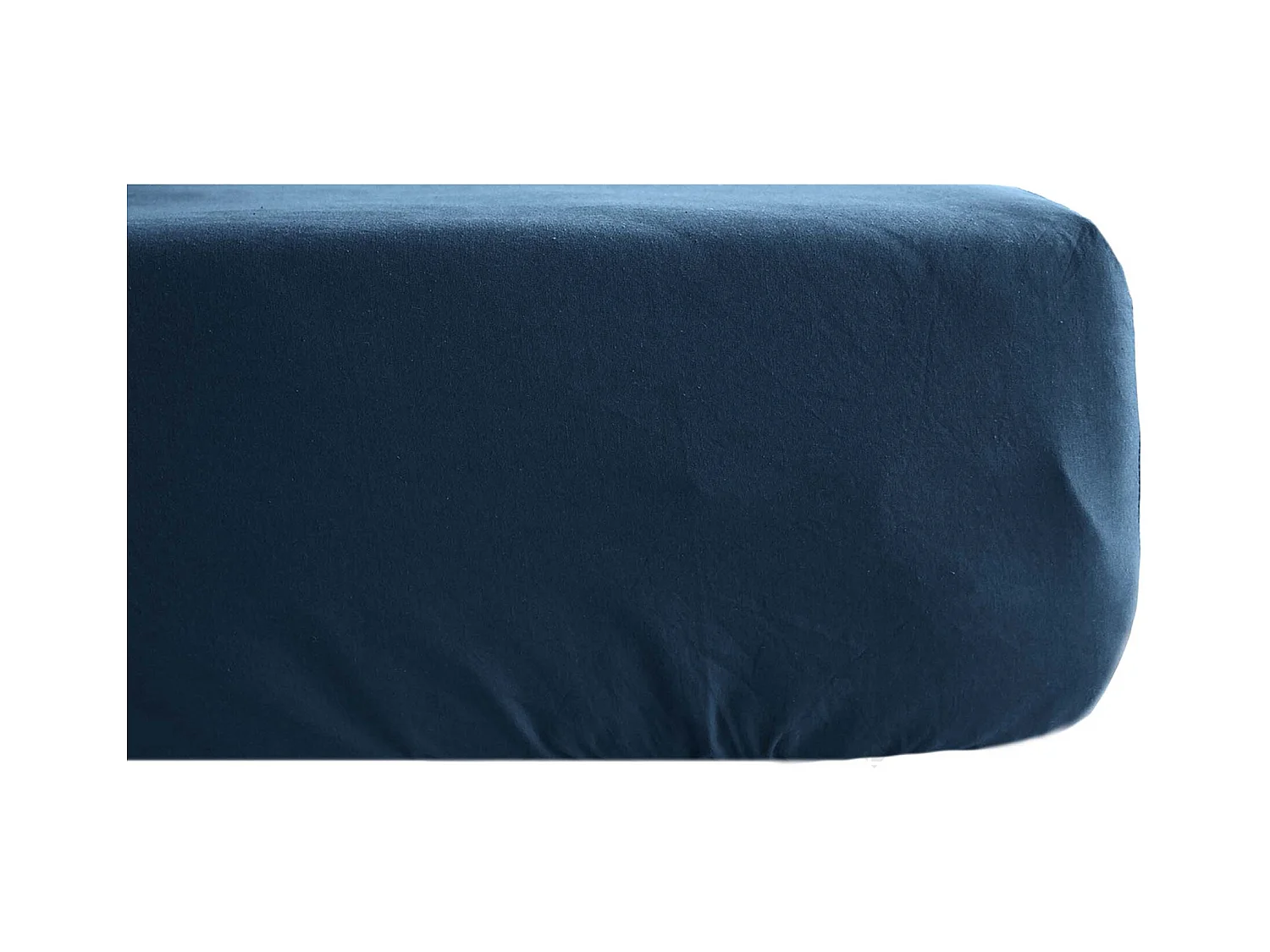 Drap housse uni 90x190 cm percale MANOIR bleu Marine bonnet 35