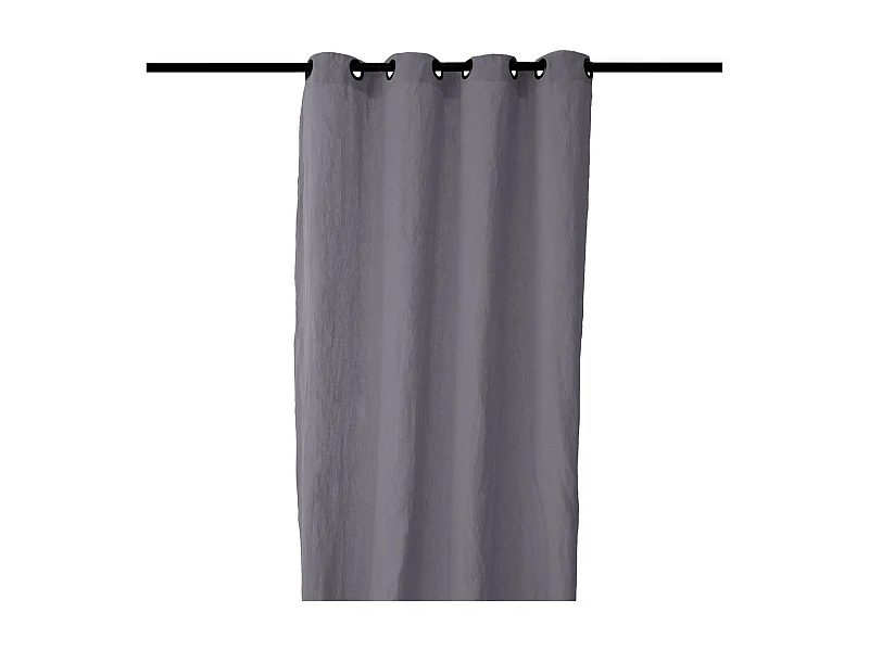 Rideau 8 œillets 140x280 cm OPERA DECO 50% lin et 50% coton gris brume