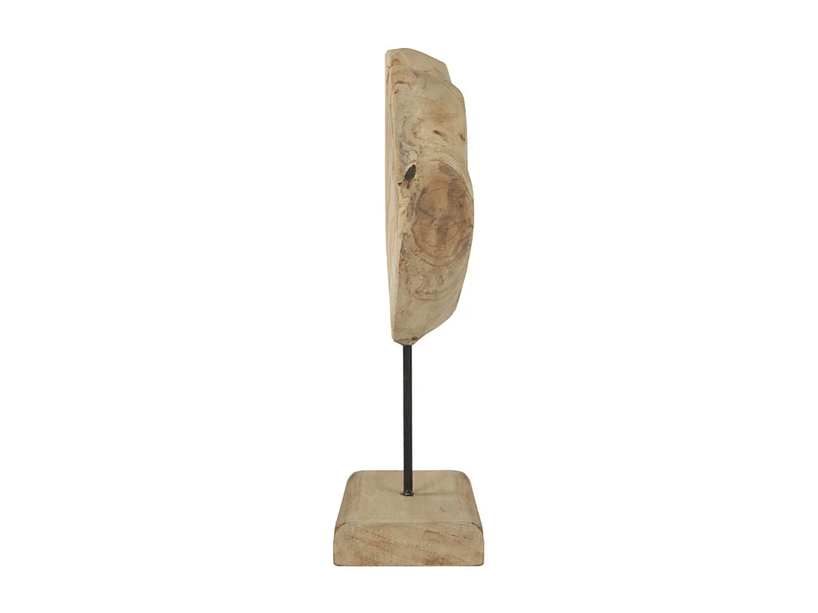 Sculpture H. 39 cm cœur et socle en bois de teck - JUDITH 1
