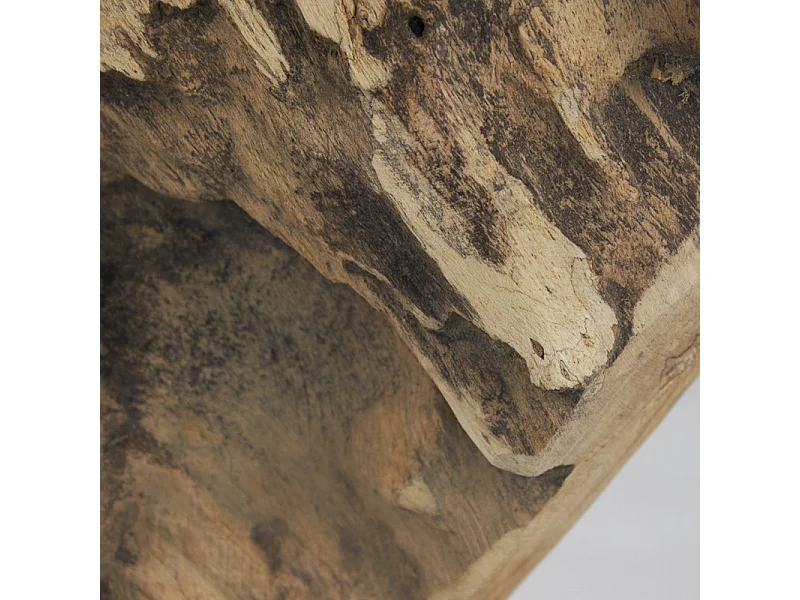 Sculpture H. 39 cm cœur et socle en bois de teck - JUDITH 1