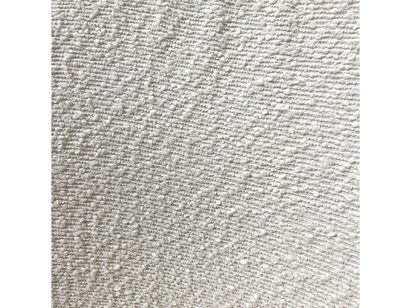 Chaise de repas tissu bouclette blanc écru et pieds métal – SYRACUSE