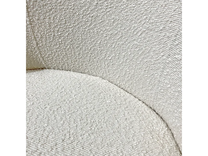 Chaise de repas tissu bouclette blanc écru et pieds métal – SYRACUSE