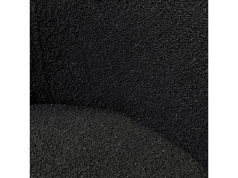 Lot 2 chaises de repas en tissu bouclette noir pieds métal – SYRACUSE