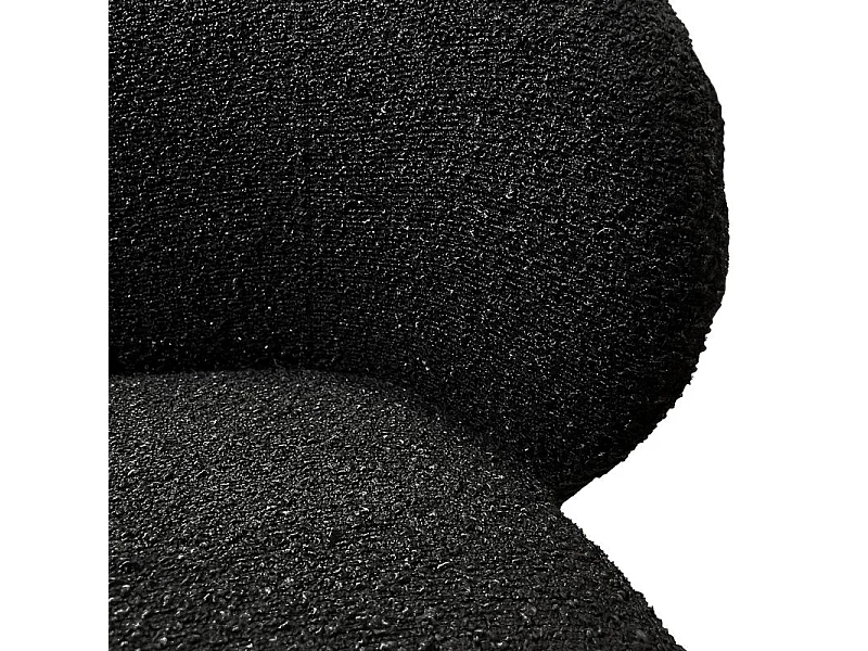 Lot 2 chaises de repas en tissu bouclette noir pieds métal – SYRACUSE