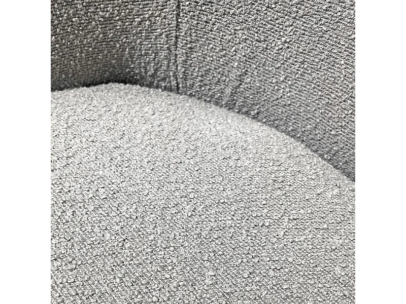 Lot 2 chaises de repas tissu bouclette gris et pieds métal – SYRACUSE