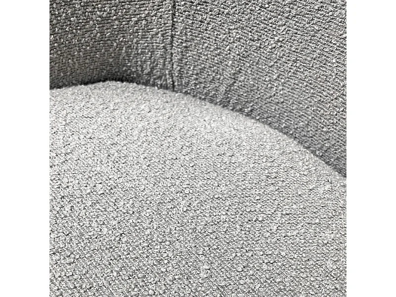 Chaise de repas en tissu bouclette gris et pieds métal noir – SYRACUSE