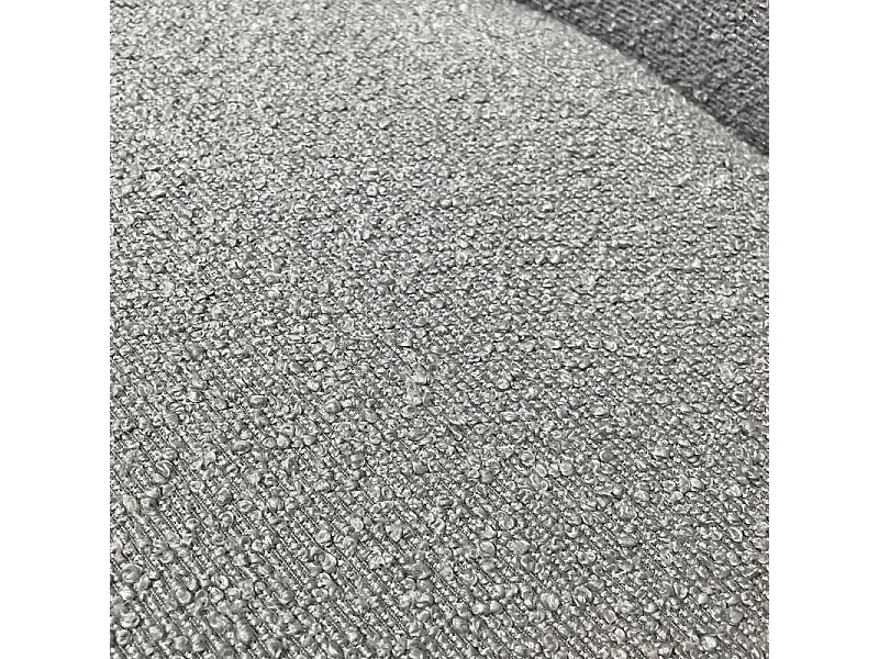 Chaise de repas en tissu bouclette gris et pieds métal noir – SYRACUSE