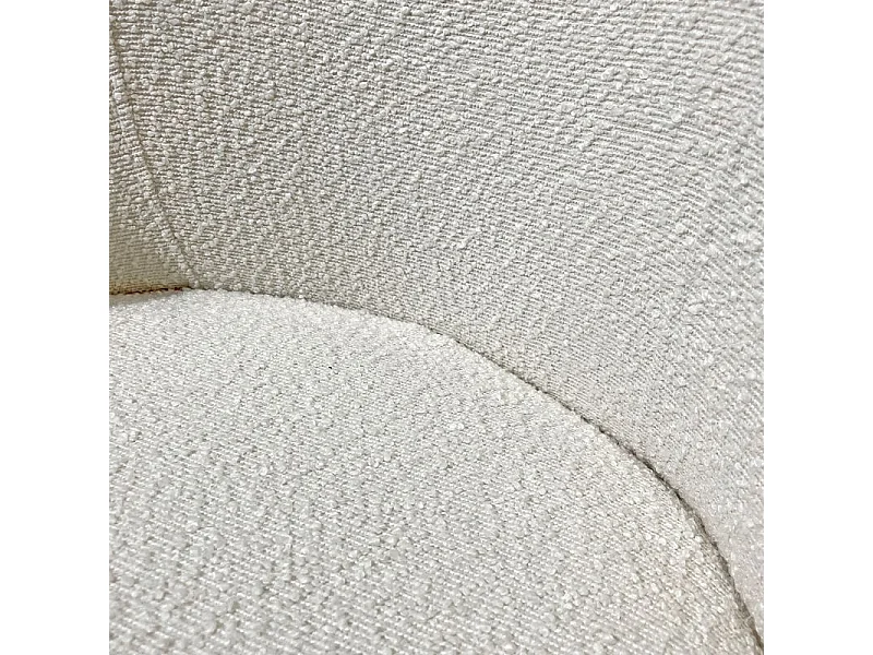 Lot 2 chaises repas tissu bouclette blanc écru pieds métal – SYRACUSE