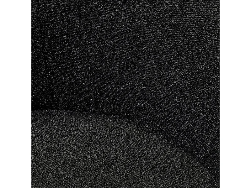 Chaise de repas en tissu bouclette noir et pieds métal noir – SYRACUSE