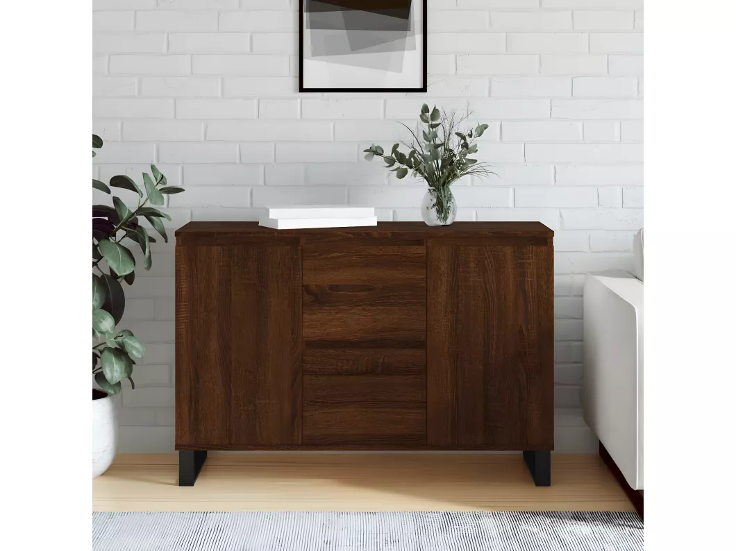 Kauf Unique Sideboard Braun Eichen-Optik 104x35x70 cm Holzwerkstoff