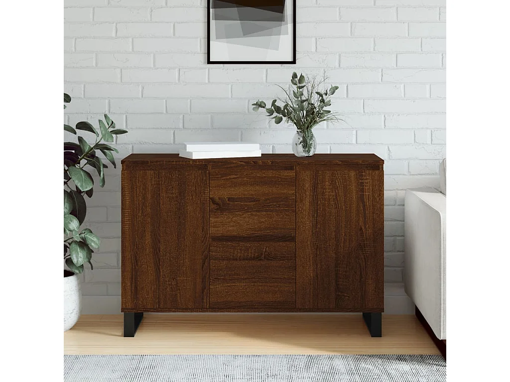 Sideboard Braun Eichen-Optik 104x35x70 cm Holzwerkstoff