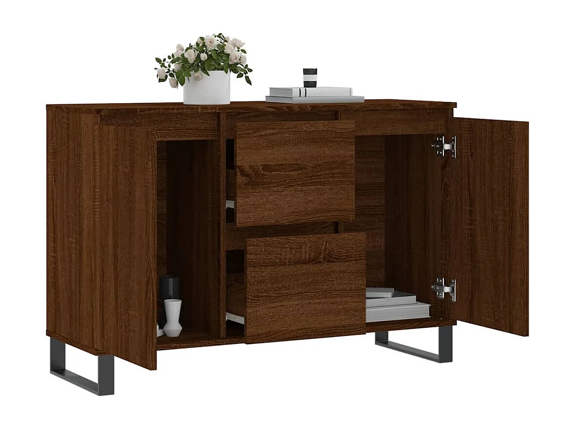 Sideboard Braun Eichen-Optik 104x35x70 cm Holzwerkstoff