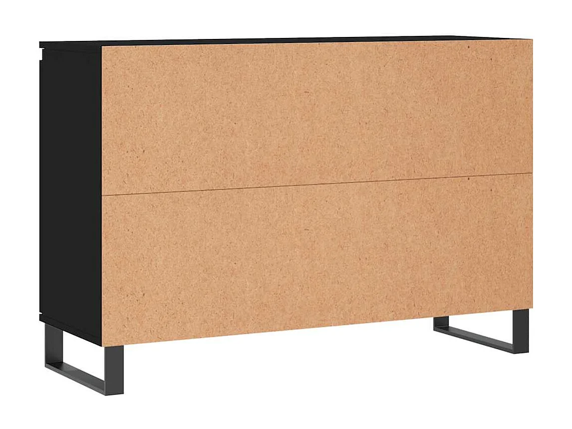 Credenza Nera 101,5x35x70 cm in Legno Multistrato