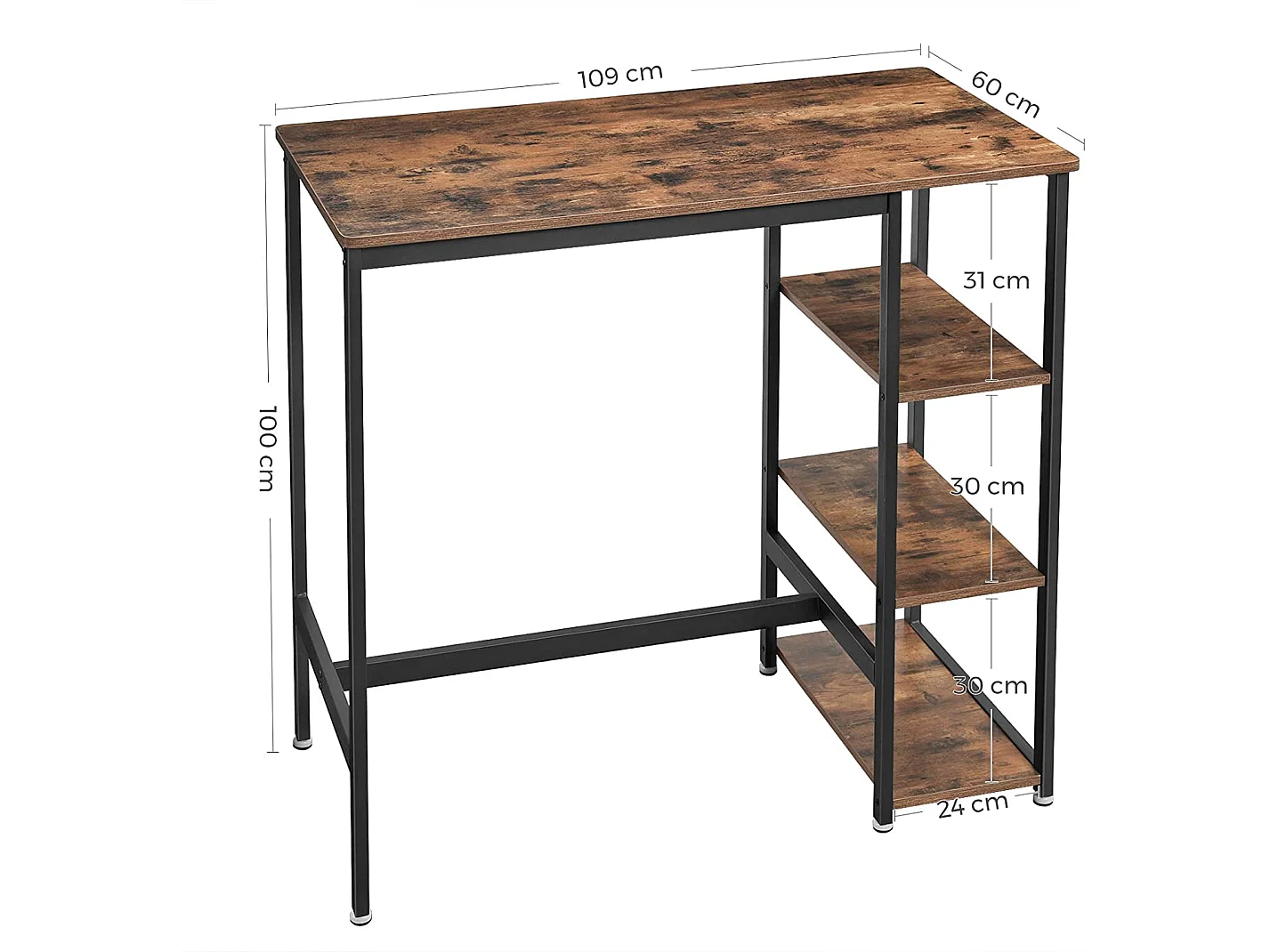 Table haute table de marron 109 x 60 x 100 cm 12_0001031