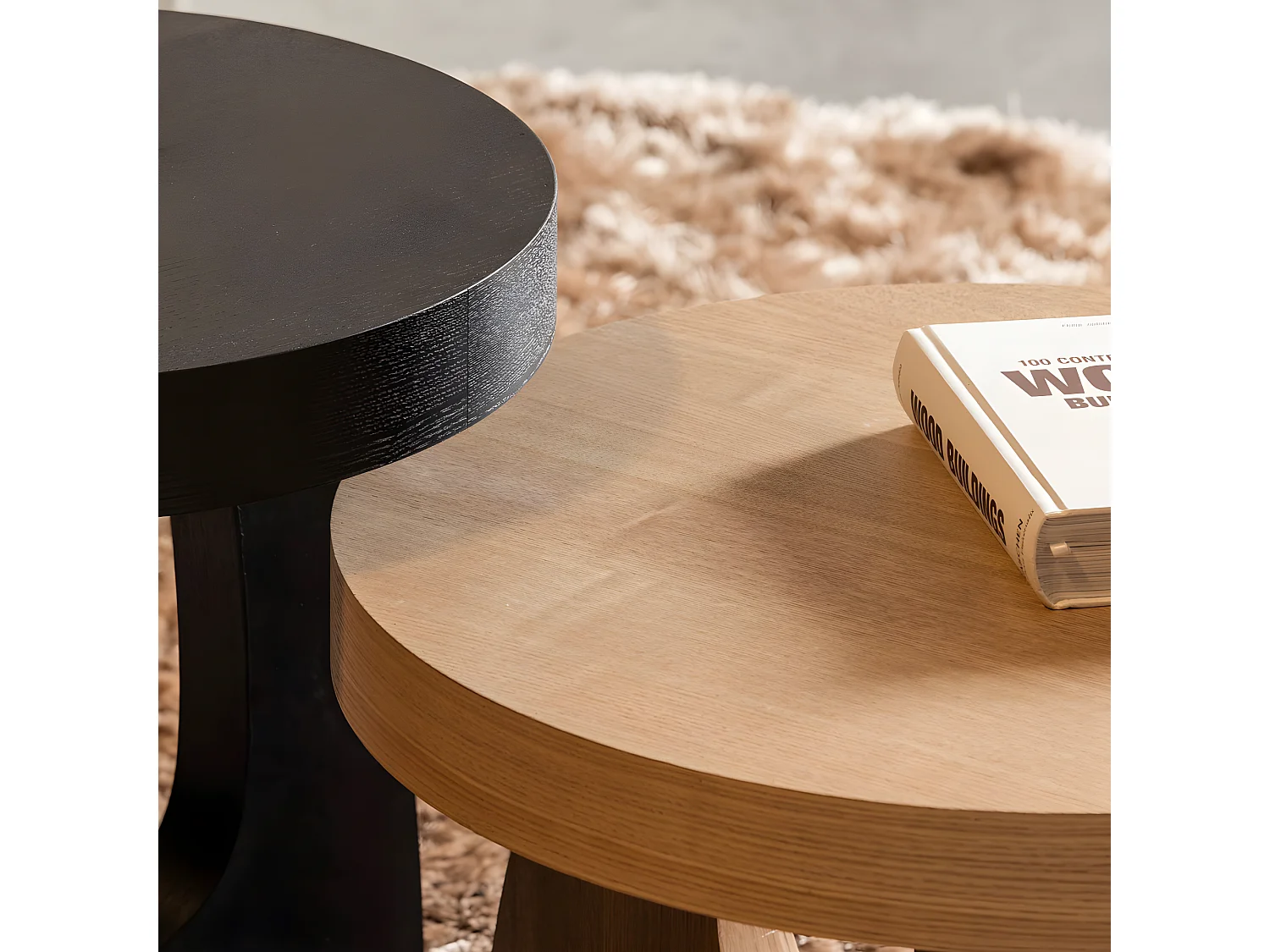Tala - Table basse ronde en bois ø55cm - Bois clair