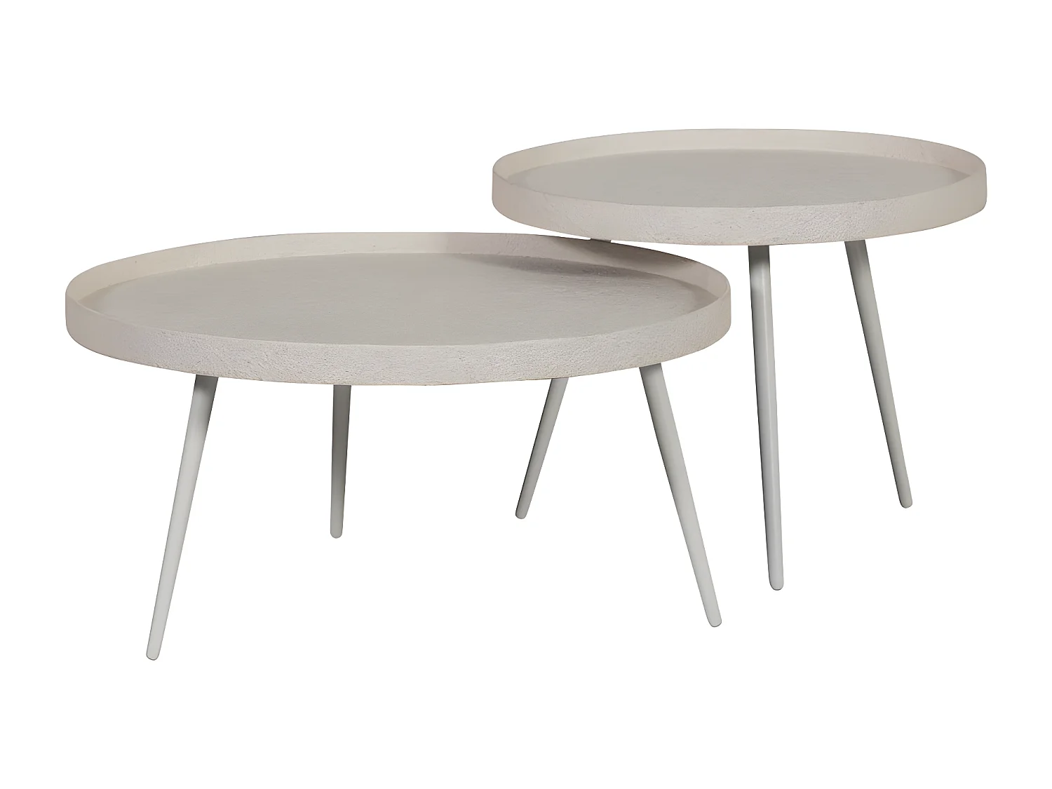 Bounds - Table basse ronde en métal ø58cm - Beige