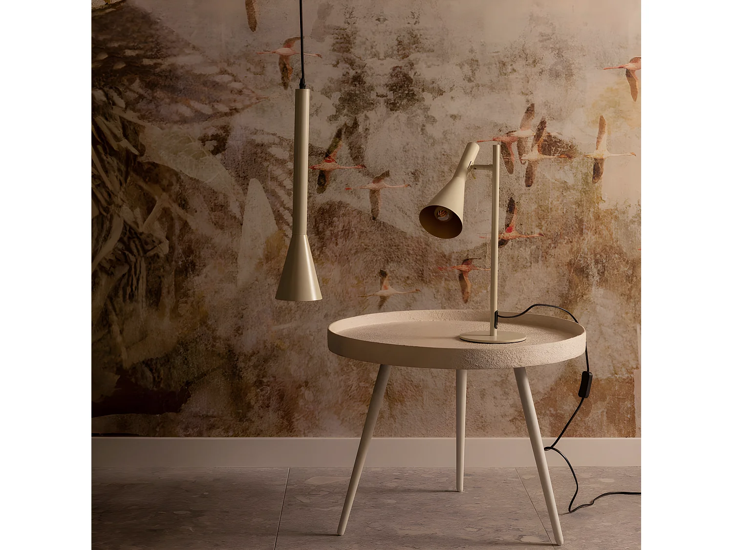 Bounds - Table basse ronde en métal ø58cm - Beige