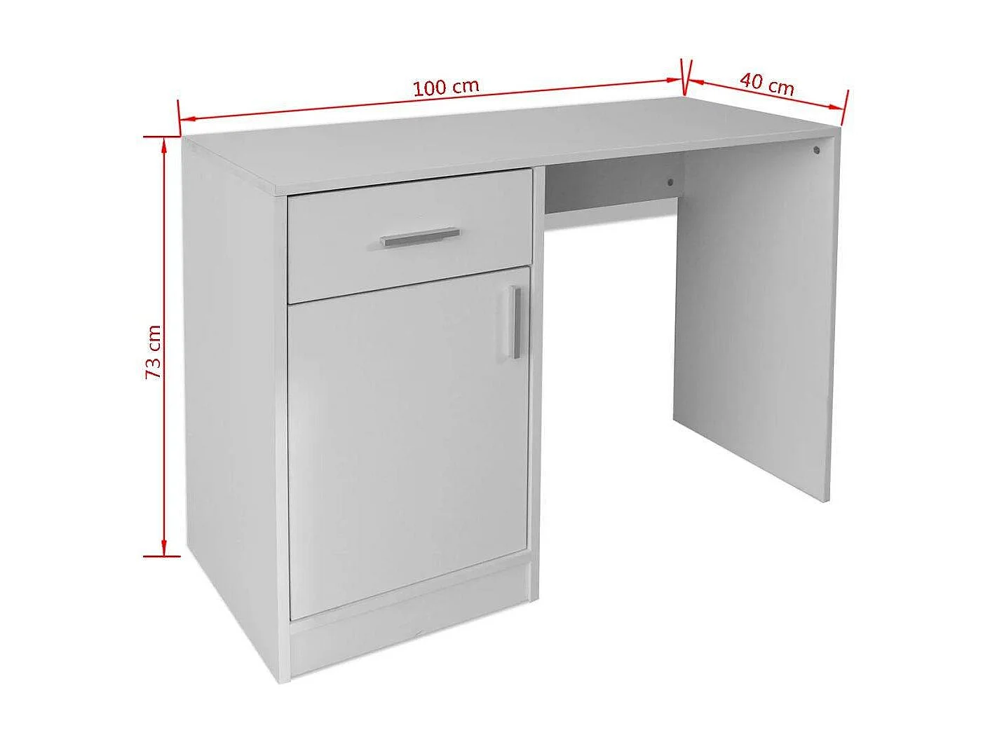 Bureau table meuble travail blanche 100 x 40 x 73 cm 0502060